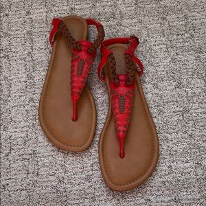 Rampage Red and Brown Women's Sandals Sz 11
